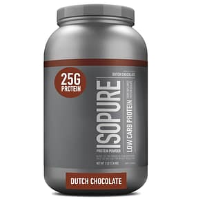 Isopure Low Carb 100% Pure Whey Isolate Protein Powder, Lactose Free, Gluten Free, With Vitamins